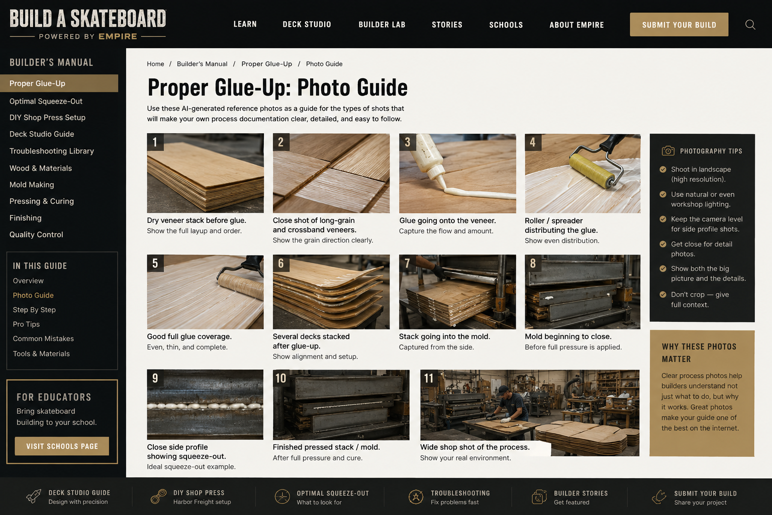 AI-generated glue-up photography inspiration board